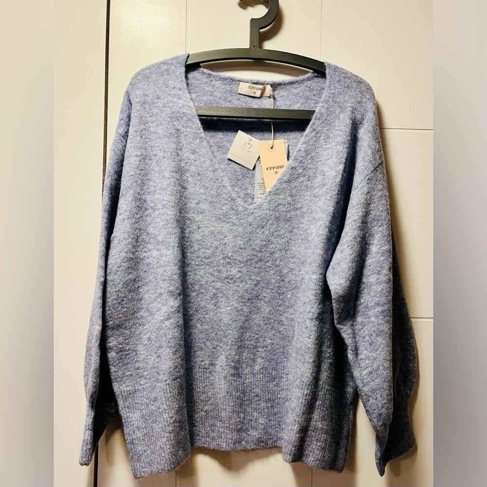 BNWT - Cream CRMerle v-neck knitted pullover sweater, size XL